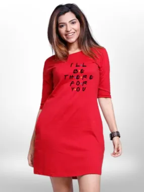 PRINTED I WILL BE THERE WOMEN'S THREE QUARTER SLEEVE T-SHIRT SIDE POCKET