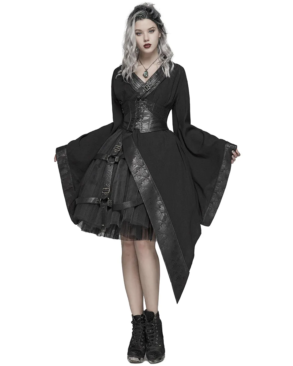 Punk Rave Amaterasu Womens Gothic Asymmetric Kimono Dress