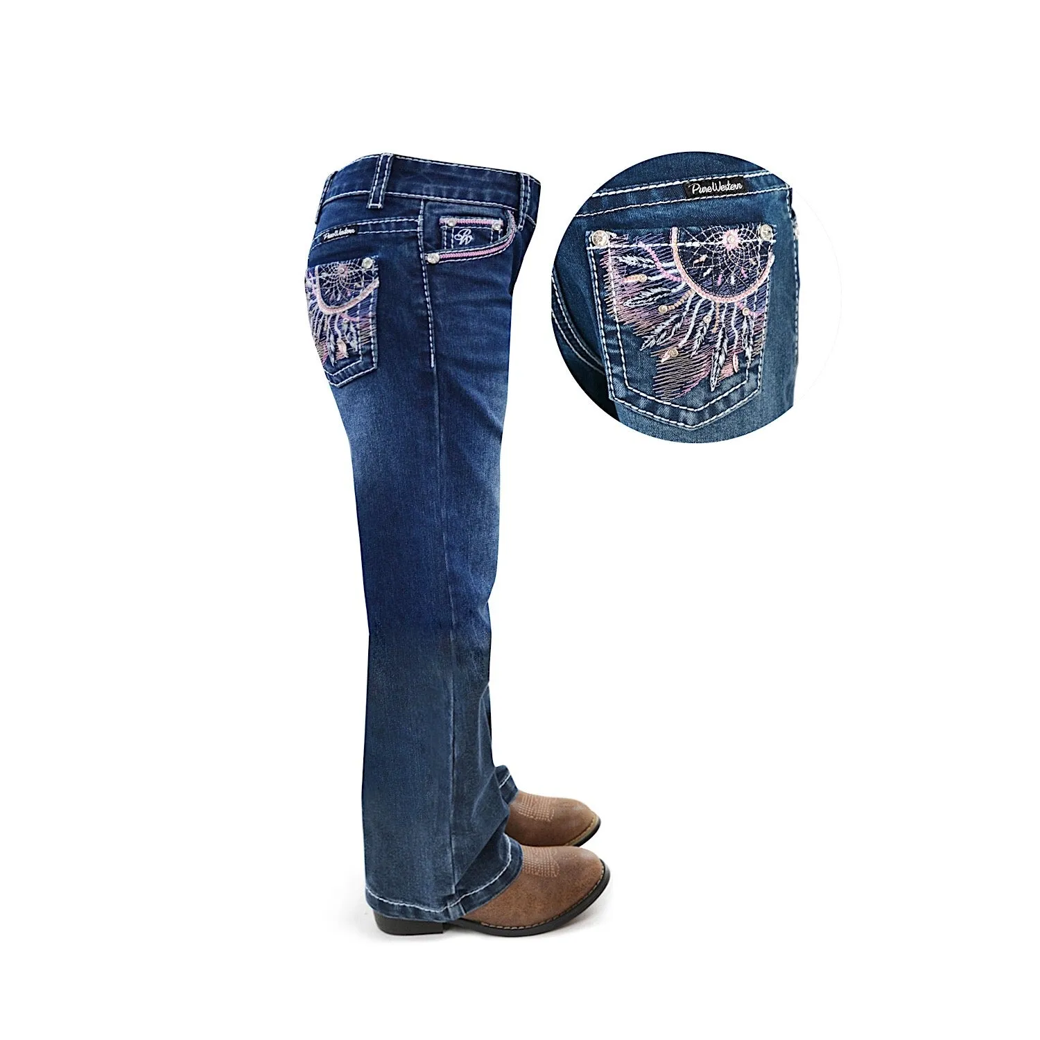 Pure Western Girl's Willa Boot Cut Jean Evening Sky