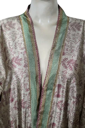 Purple Paisley Print Resort Wear, Flowy Jacket, Duster Jacket, Comfortable Flowy Robe L-2X