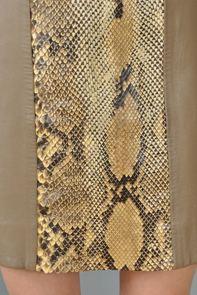 Python Skin   Leather 1960s Tunic Dress