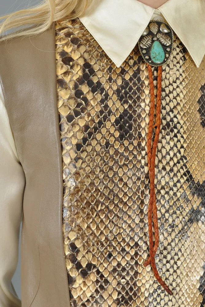 Python Skin   Leather 1960s Tunic Dress