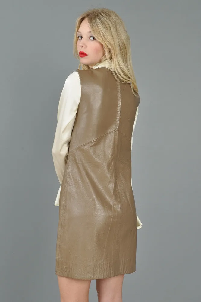 Python Skin   Leather 1960s Tunic Dress