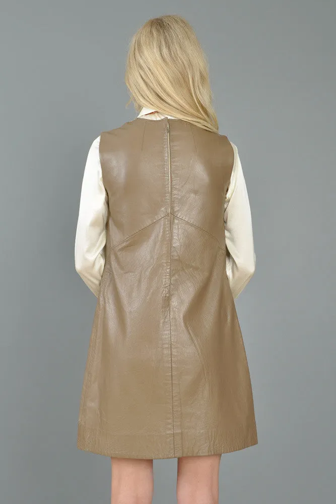 Python Skin   Leather 1960s Tunic Dress