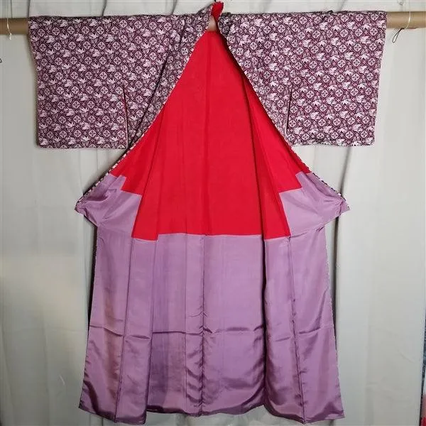 "Stenciled Birds" Vintage Kimono