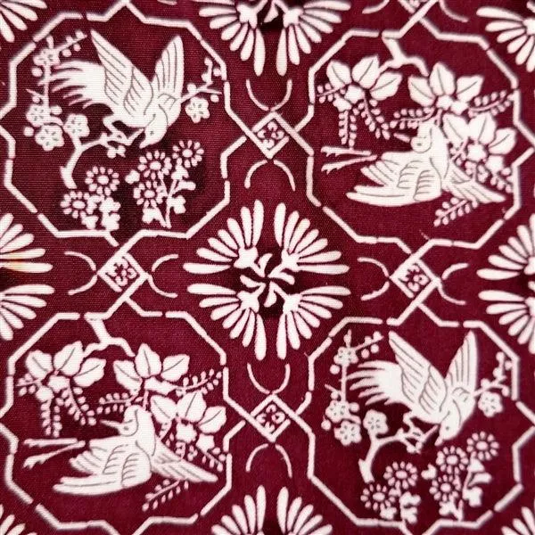 "Stenciled Birds" Vintage Kimono