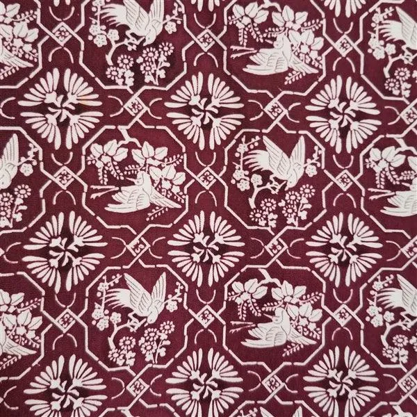 "Stenciled Birds" Vintage Kimono