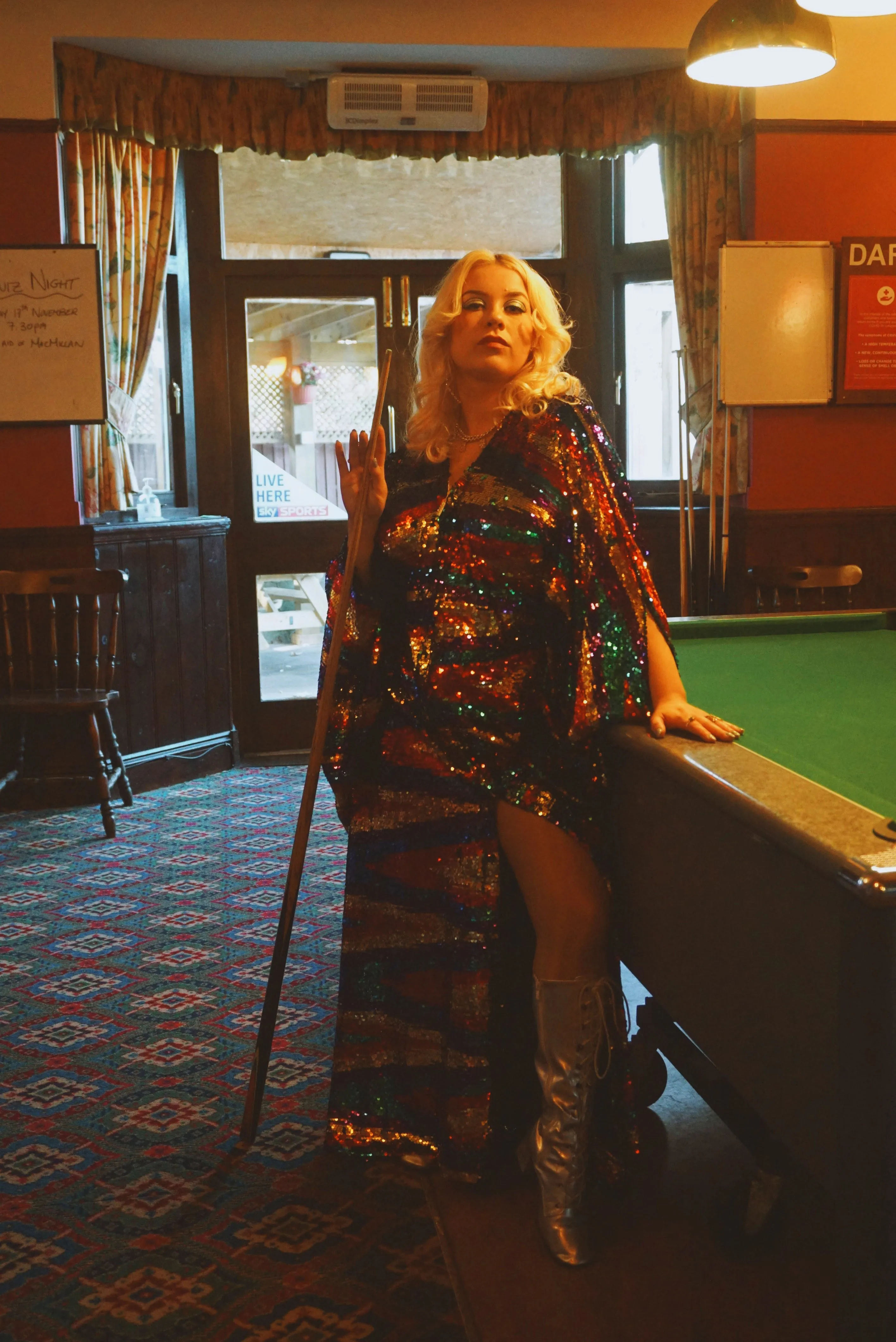 Rainbow Red, Green, holographic Blue Purple and Gold Ziggy Kimono Robe Kaftan Gown Zip Front Combo