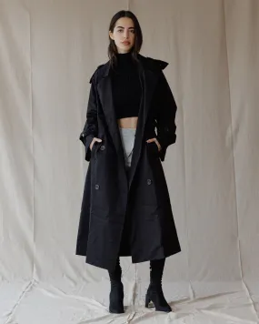 Relax Fit Trench Coat Black