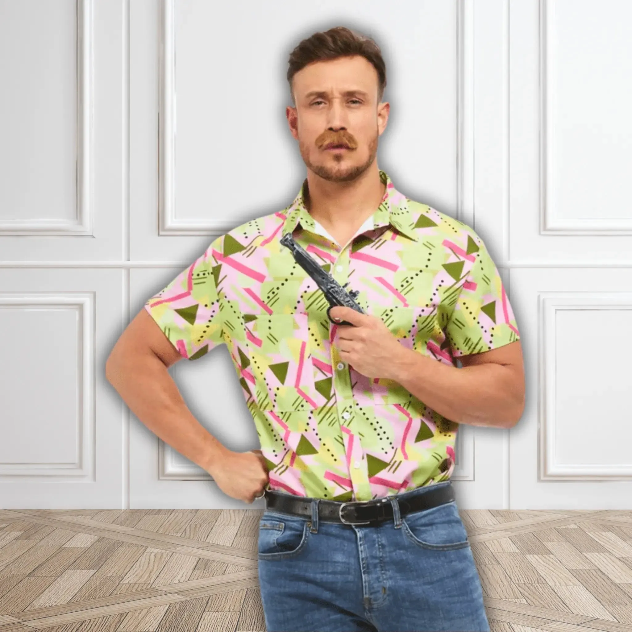 Retro 80s Graphic Print Party Shirt