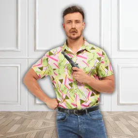 Retro 80s Graphic Print Party Shirt