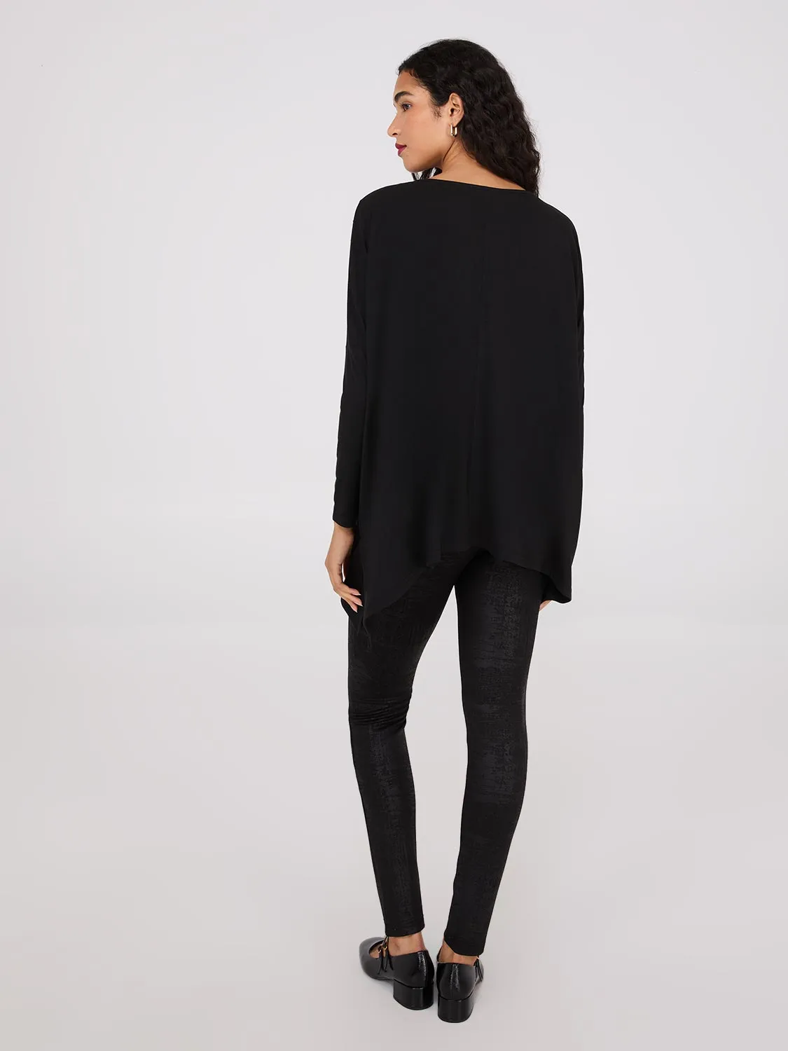 Rhinestone Handkerchief Hem Tunic Top