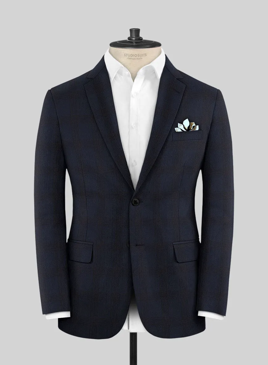 Scabal Aleyo Checks Blue Wool Jacket