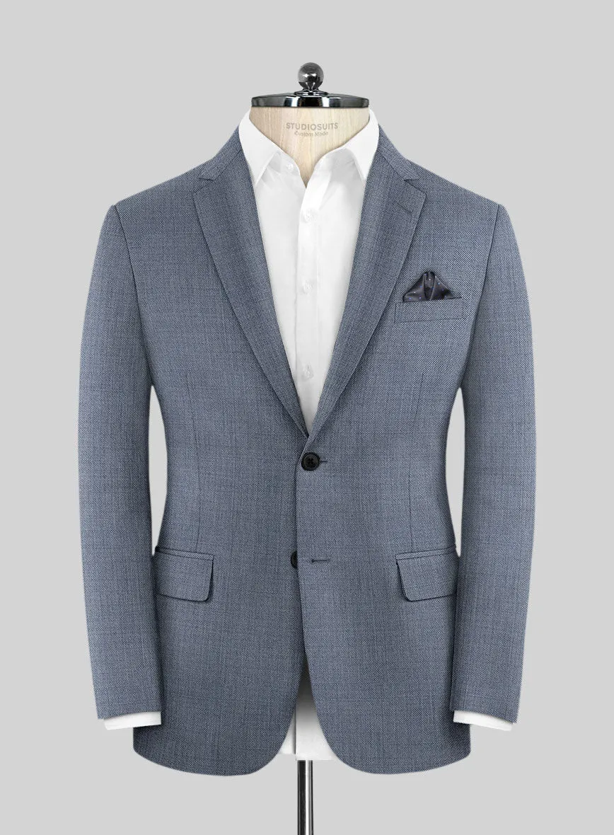 Scabal Eandi Twill Blue Wool Jacket