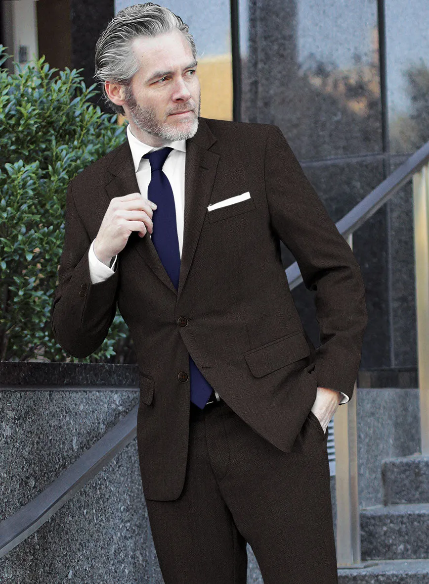 Scabal Erar Herringbone Brown Wool Jacket