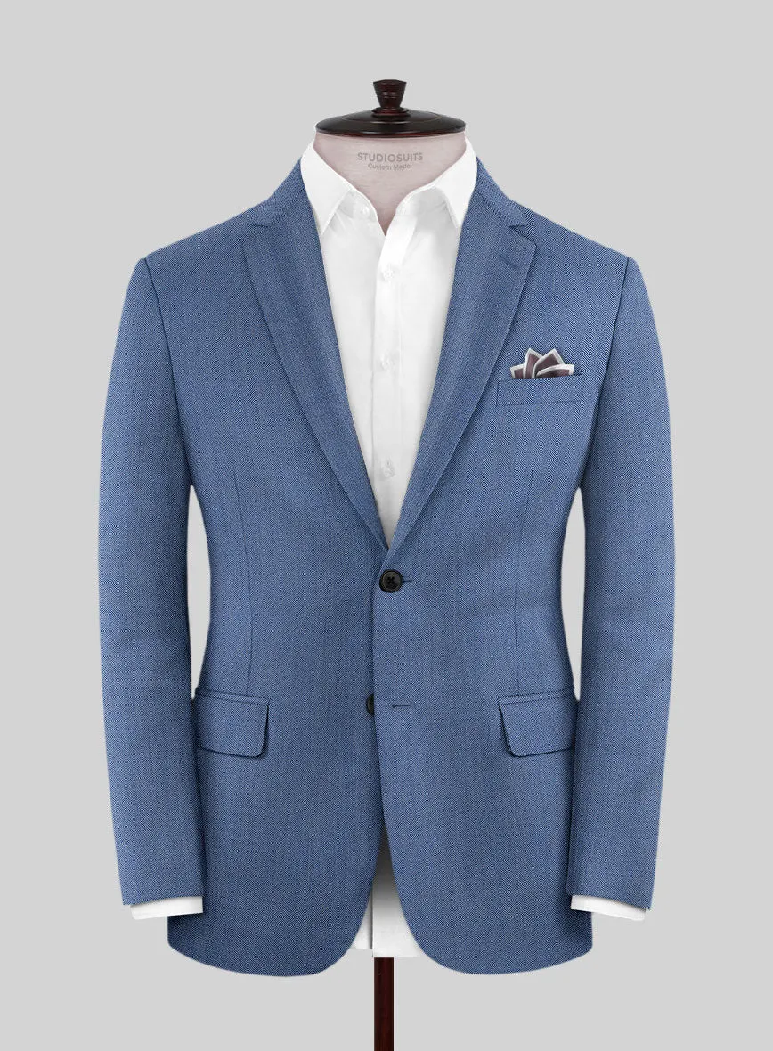 Scabal Imilli Herringbone Blue Wool Jacket