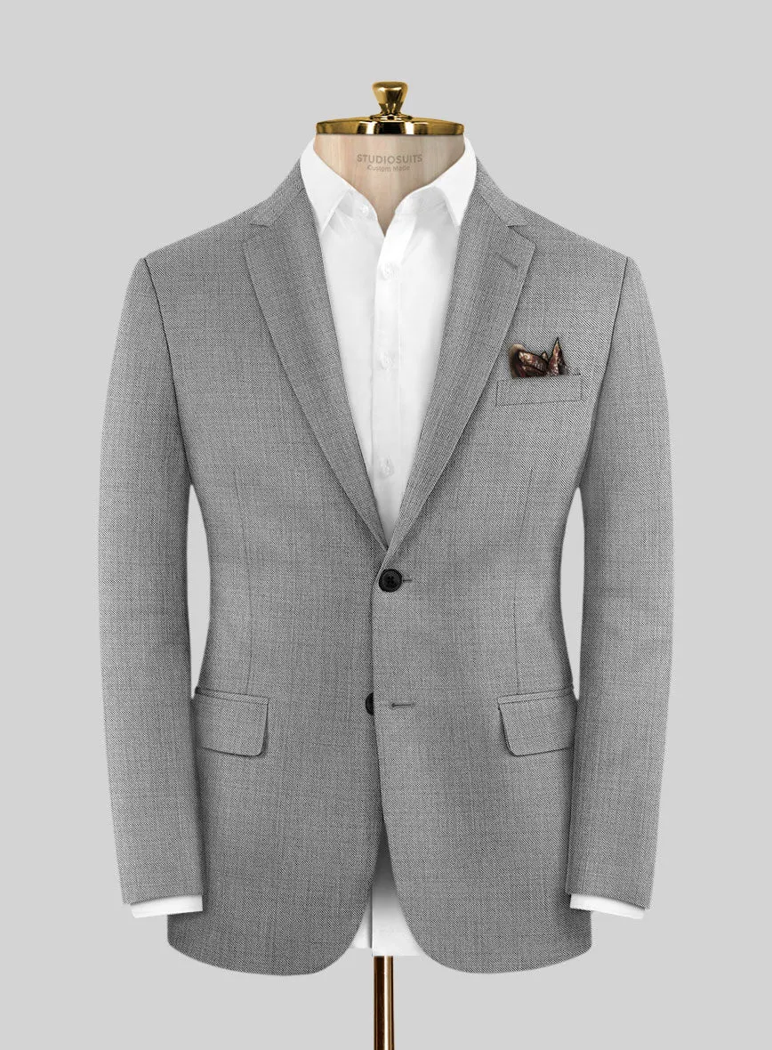 Scabal Jacobi Twill Gray Wool Jacket