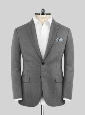Scabal Lauchi Herringbone Gray Wool Jacket