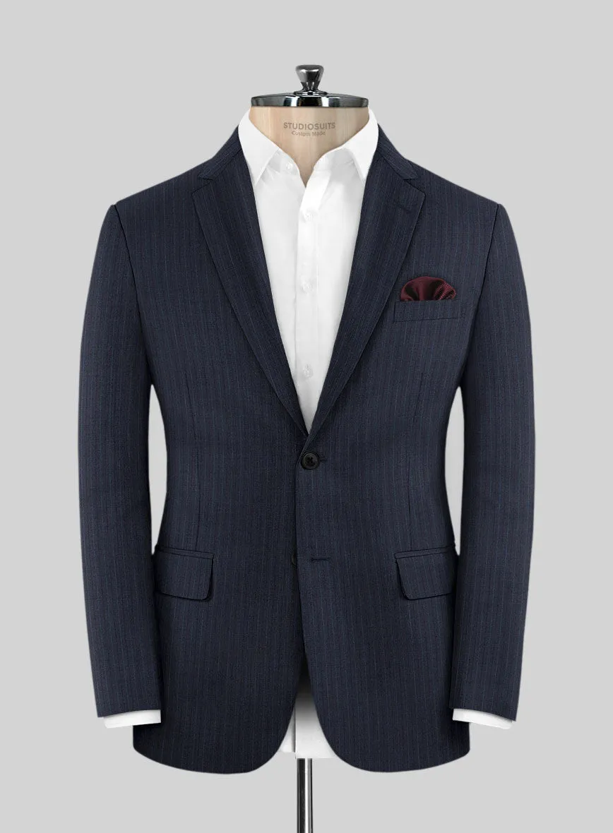 Scabal Londoner Jaspal Stripe Blue Wool Jacket