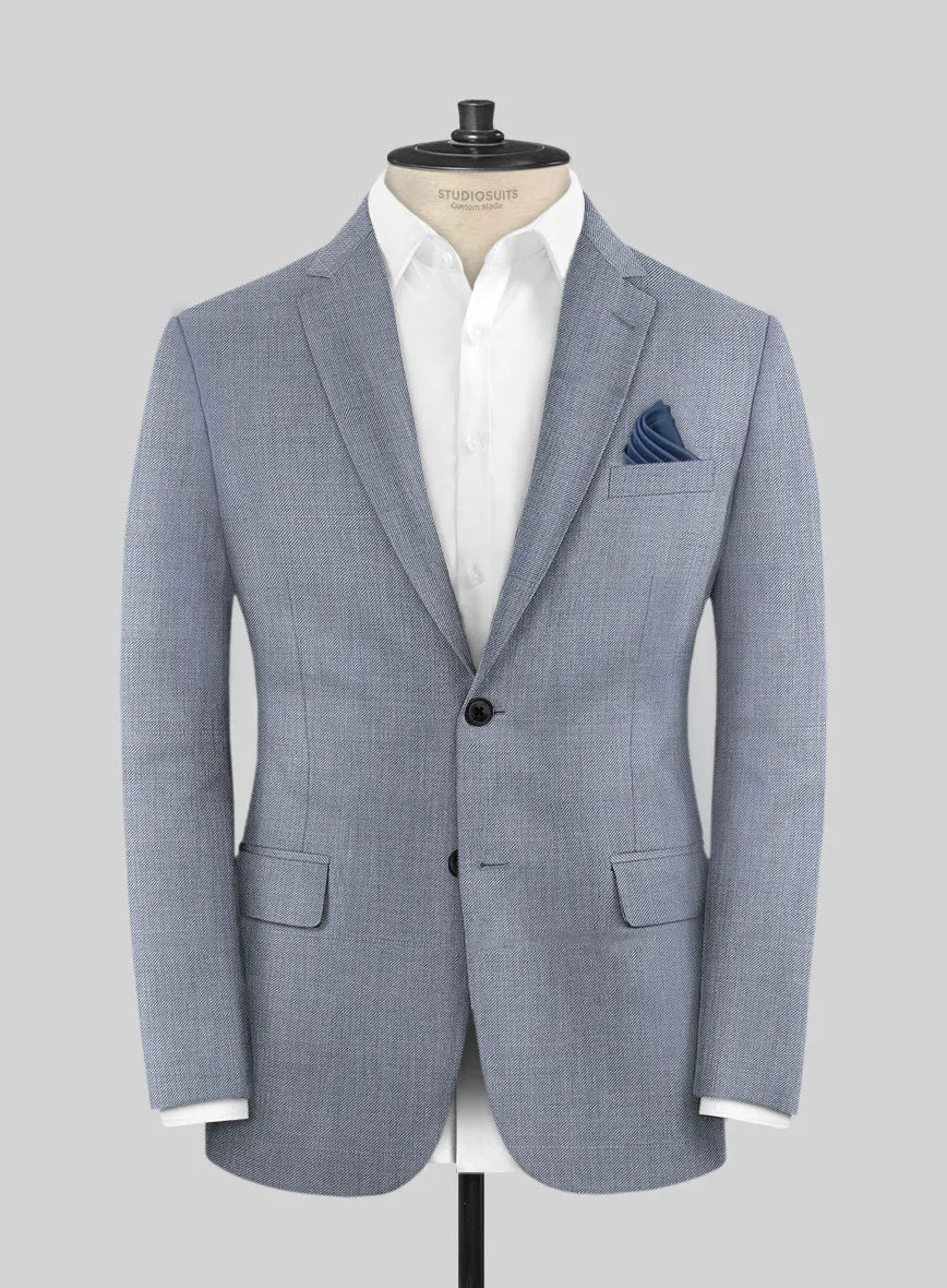 Scabal Londoner Twill Light Blue Wool Jacket