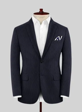 Scabal Paqui Stripe Blue Wool Jacket