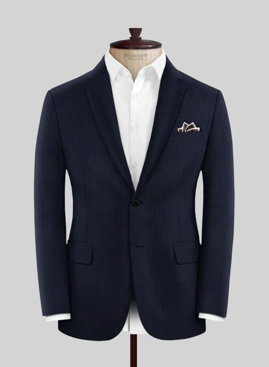 Scabal Rejo Stripe Blue Wool Jacket