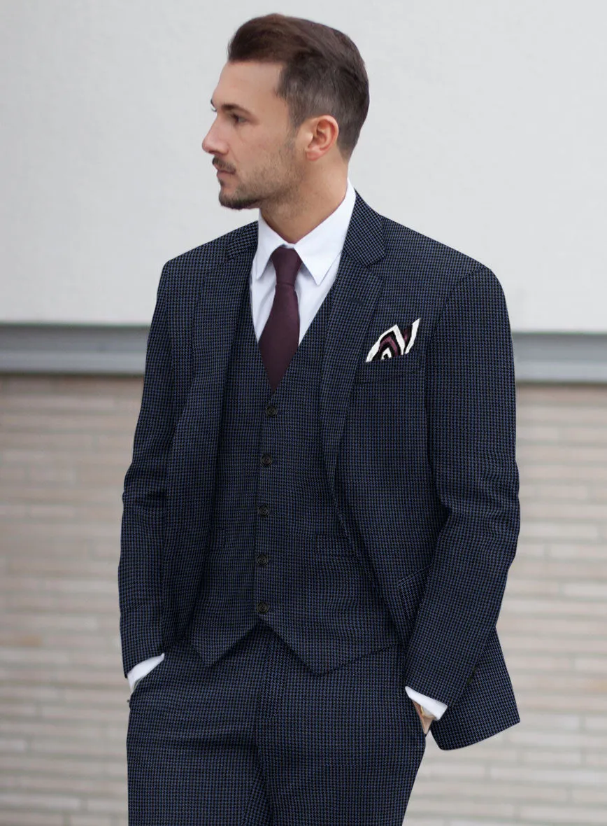 Scabal Rodol Houndstooth Blue Wool Jacket