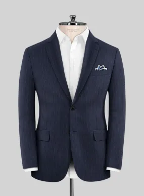 Scabal Rolan Stripe Blue Wool Jacket