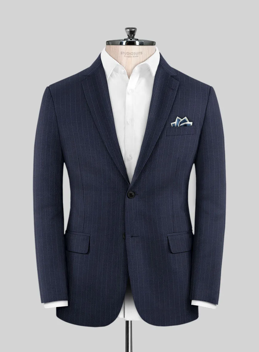 Scabal Rolan Stripe Blue Wool Jacket