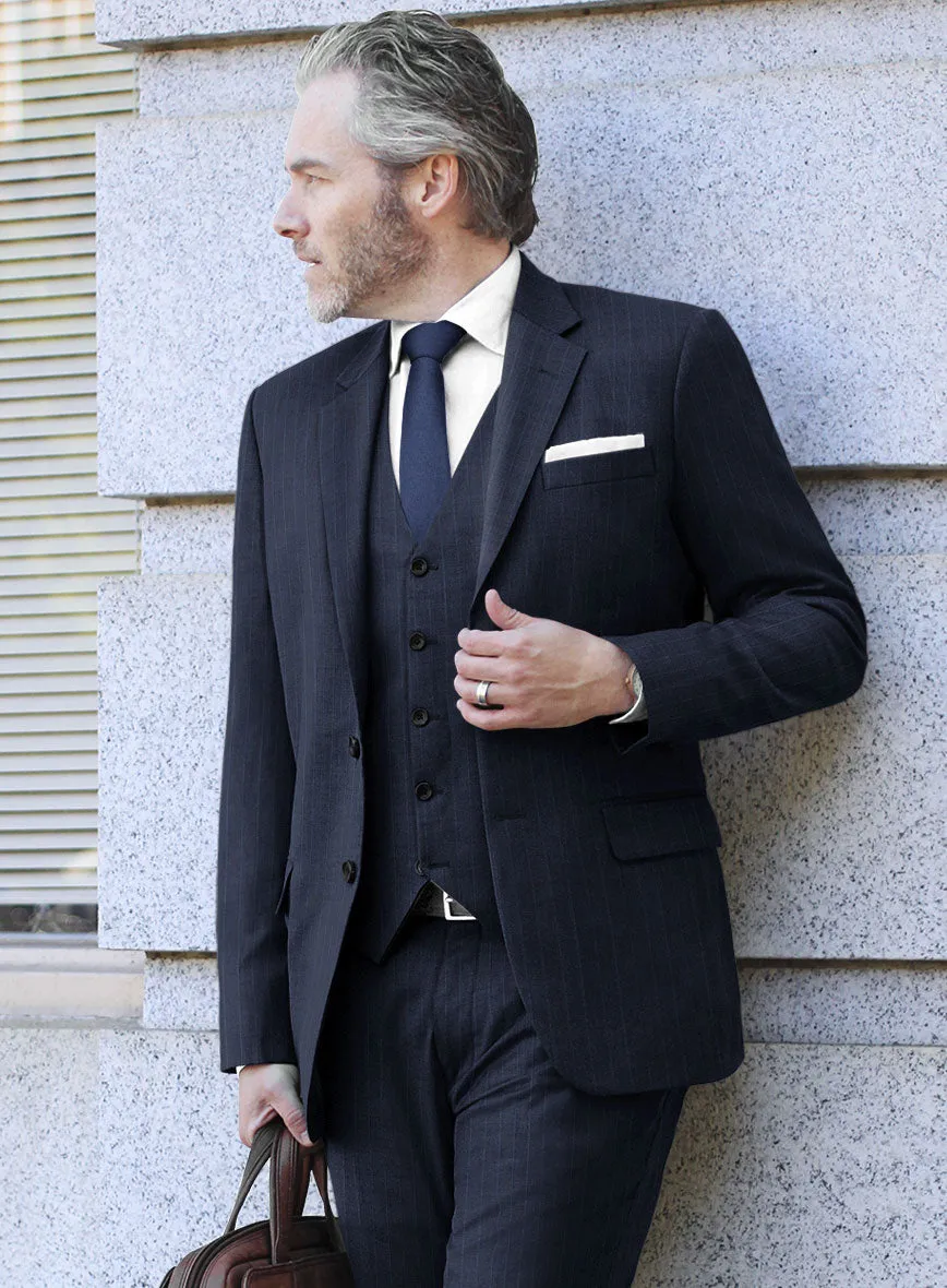 Scabal Rolan Stripe Blue Wool Jacket