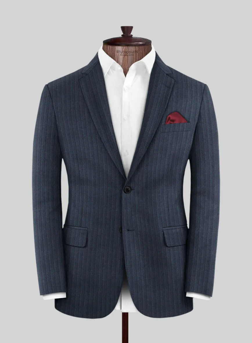 Scabal Tornado Stripes Blue Wool Jacket
