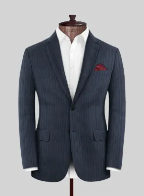Scabal Tornado Stripes Blue Wool Jacket