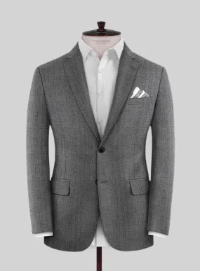 Scabal Tornado Twill Gray Blue Wool Jacket