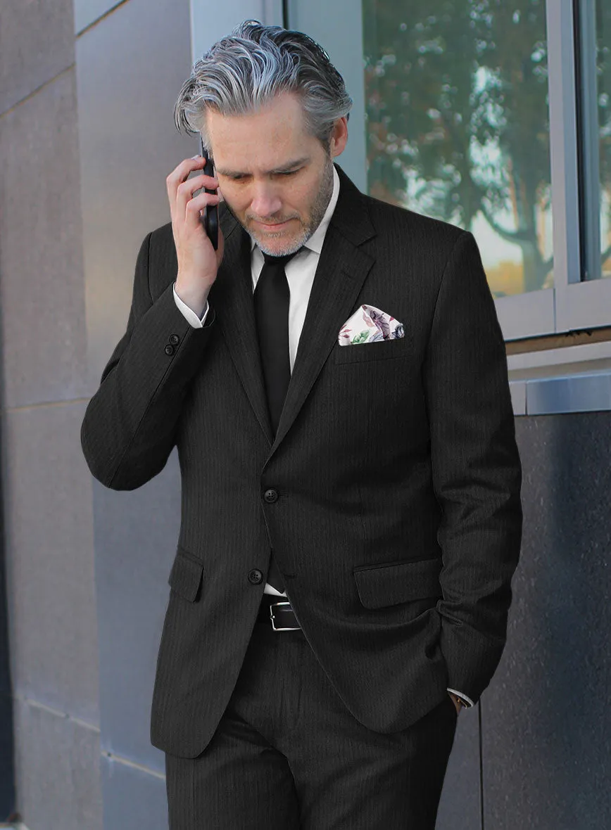 Scabal Tunata Stripe Black Wool Jacket