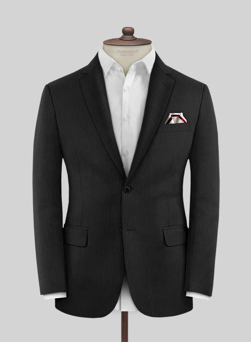 Scabal Tunata Stripe Black Wool Jacket