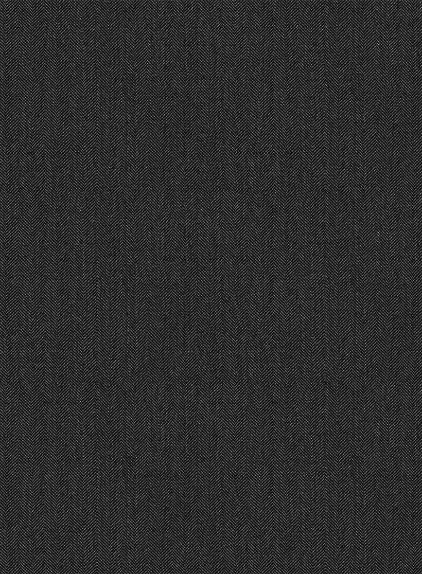 Scabal Ugeni Herringbone Charcoal Wool Jacket