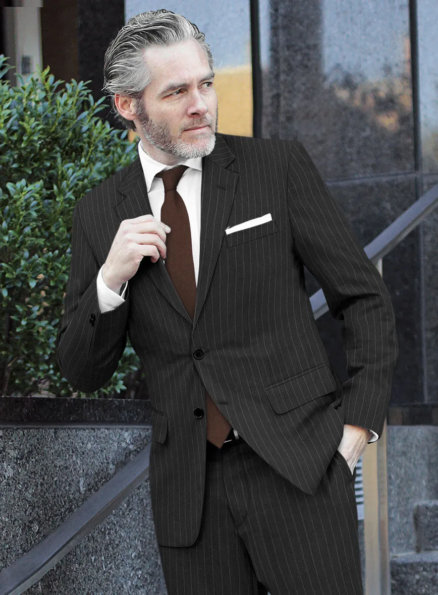 Scabal Ysido Stripe Charcoal Wool Jacket