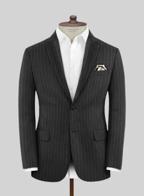 Scabal Ysido Stripe Charcoal Wool Jacket