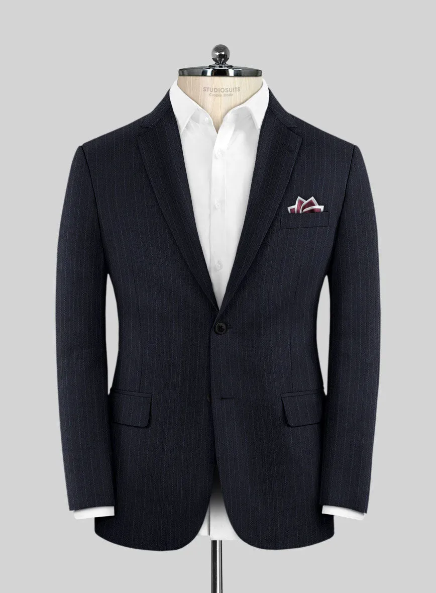 Scabal Zoillo Stripe Blue Wool Jacket