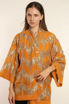 SHORT YELLOW GOLDEN KIMONO GRETA