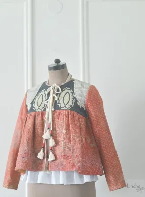 Small, Chennai, Hand Crafted & Hand Embroidered Kantha Kediya Jacket