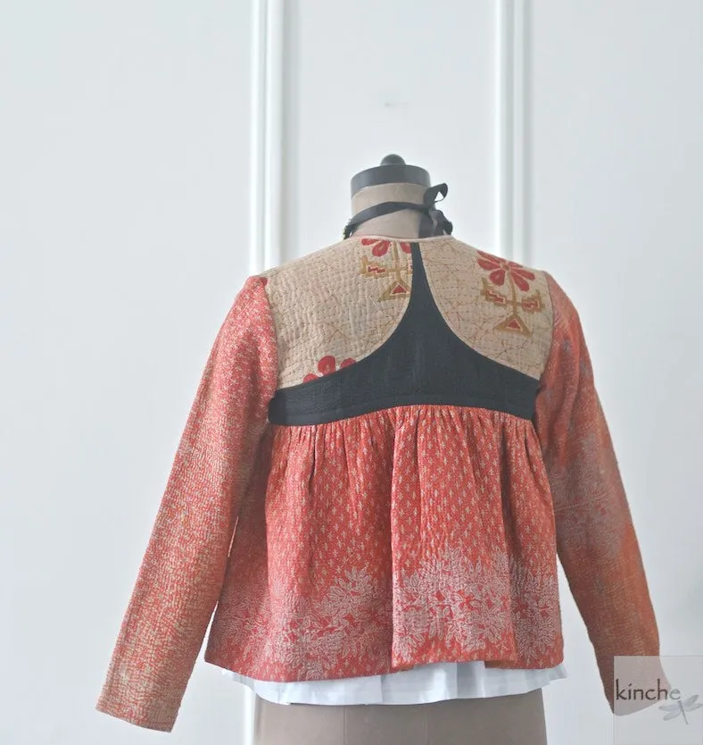 Small, Chennai, Hand Crafted & Hand Embroidered Kantha Kediya Jacket