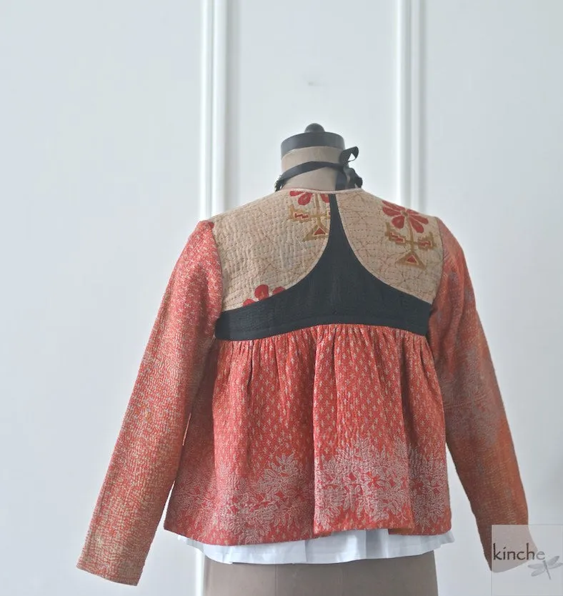 Small, Chennai, Hand Crafted & Hand Embroidered Kantha Kediya Jacket