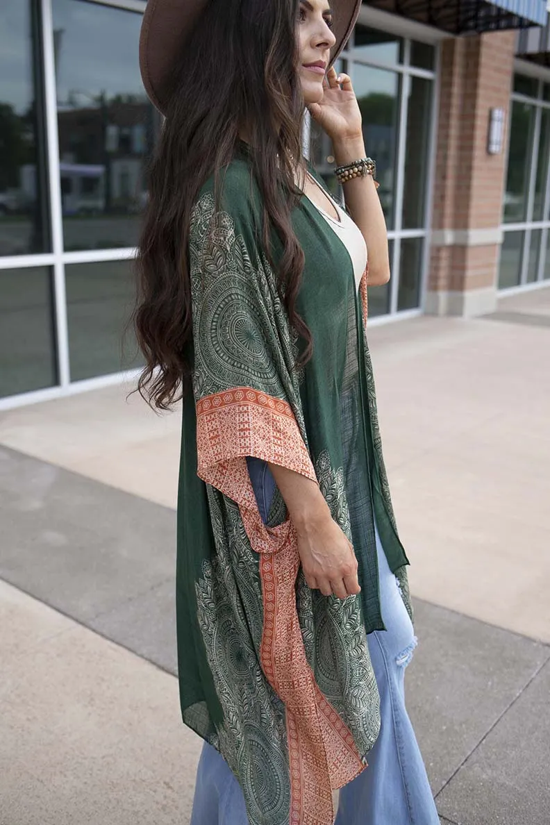 So Beloved Bohemian Mandala Duster Kimono
