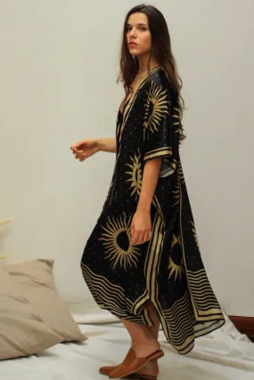 Soles Black Silk Kimono