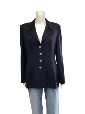St. John Evening Blazer Black Embellished