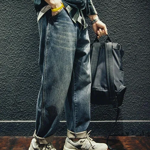 Straight All-match Men's Jeans P0022