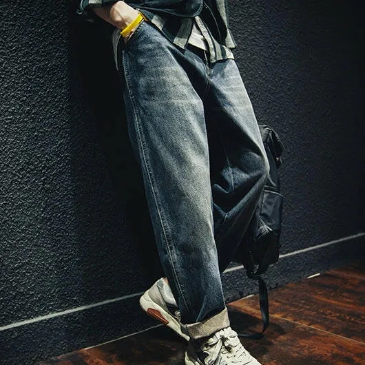 Straight All-match Men's Jeans P0022