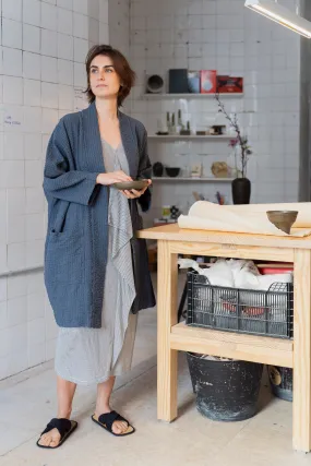 TEXTURED COTTON GREY JACKET