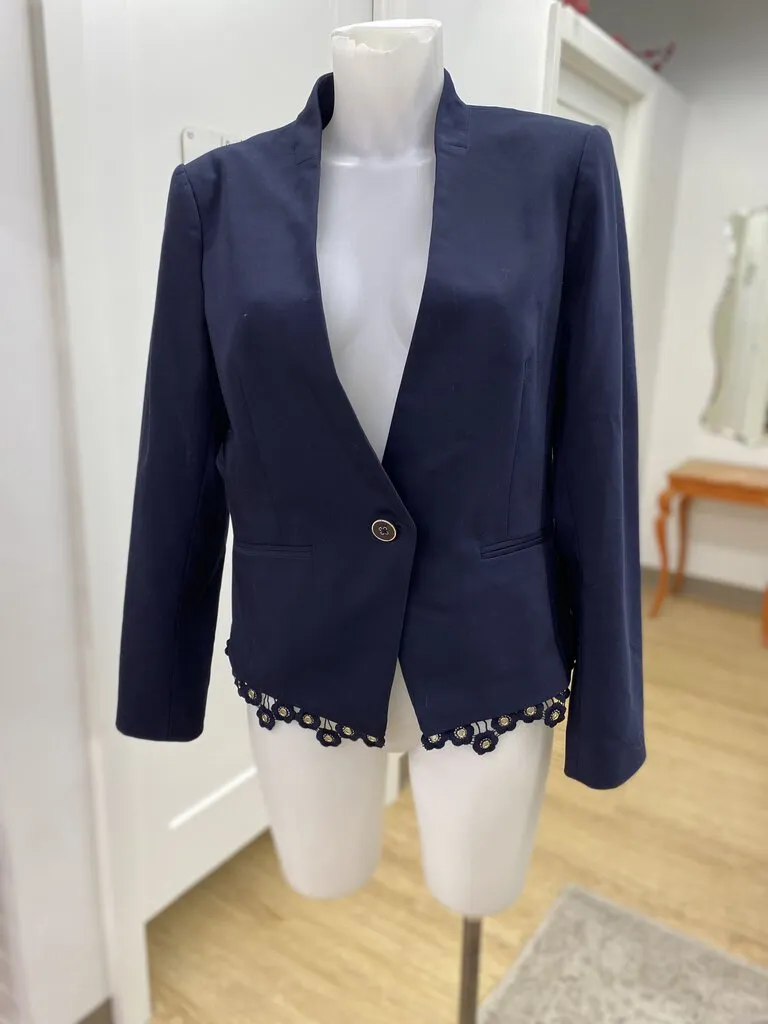 Tommy Hilfiger lace/grommet trim blazer 12